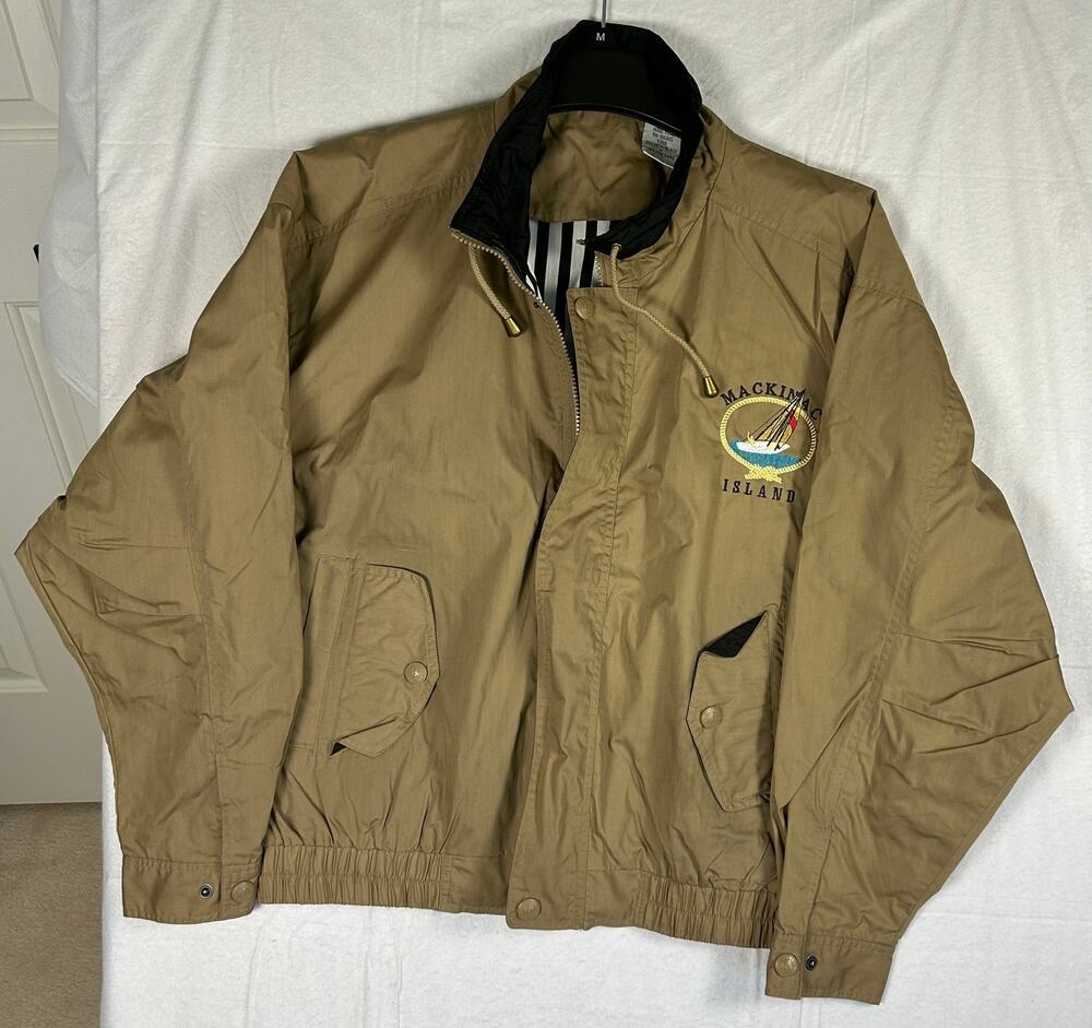 Vintage Hartwell ViaSport Mackinac Island Windbreaker - Beige & Black - Size M